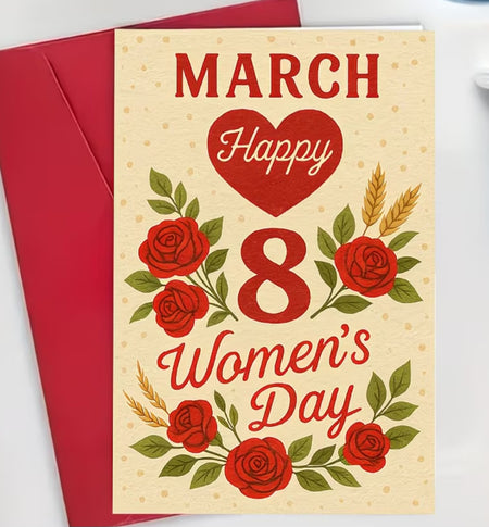 Postcard with 8 March