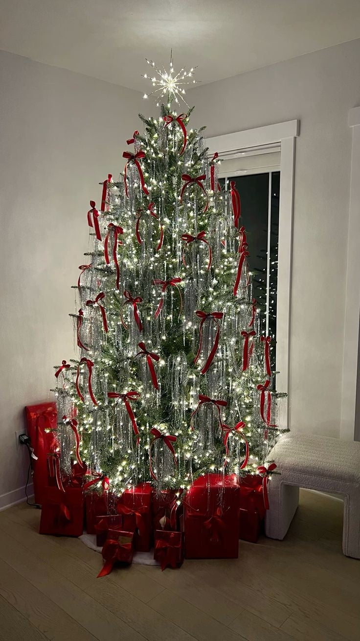 New Year's decoration of an artificial spruce tree (220 cm) / عيد الميلاد