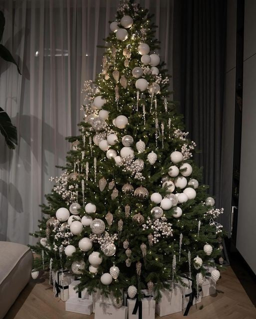 New Year's decoration of an artificial spruce tree (220 cm) / عيد الميلاد
