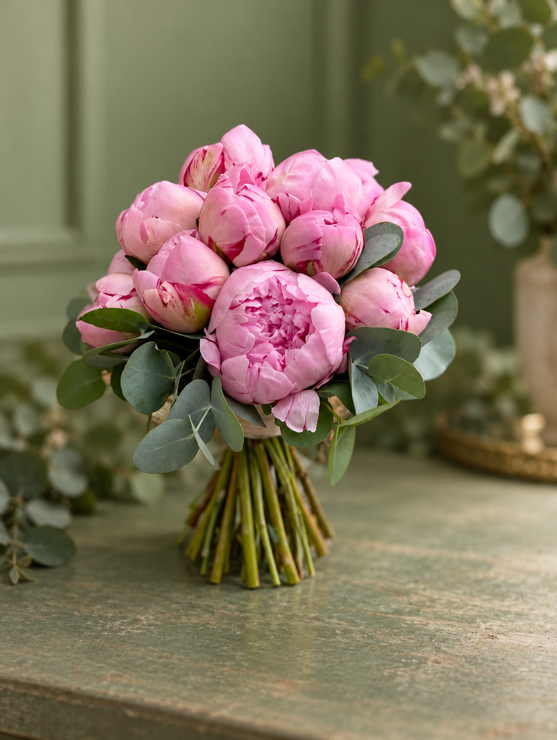 Pink Peony Bridal Bouquet / باقة العروس من الفاوانيا الوردية