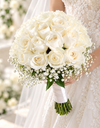 White Rose Bridal Bouquet / باقة العروس من الورود البيضاء