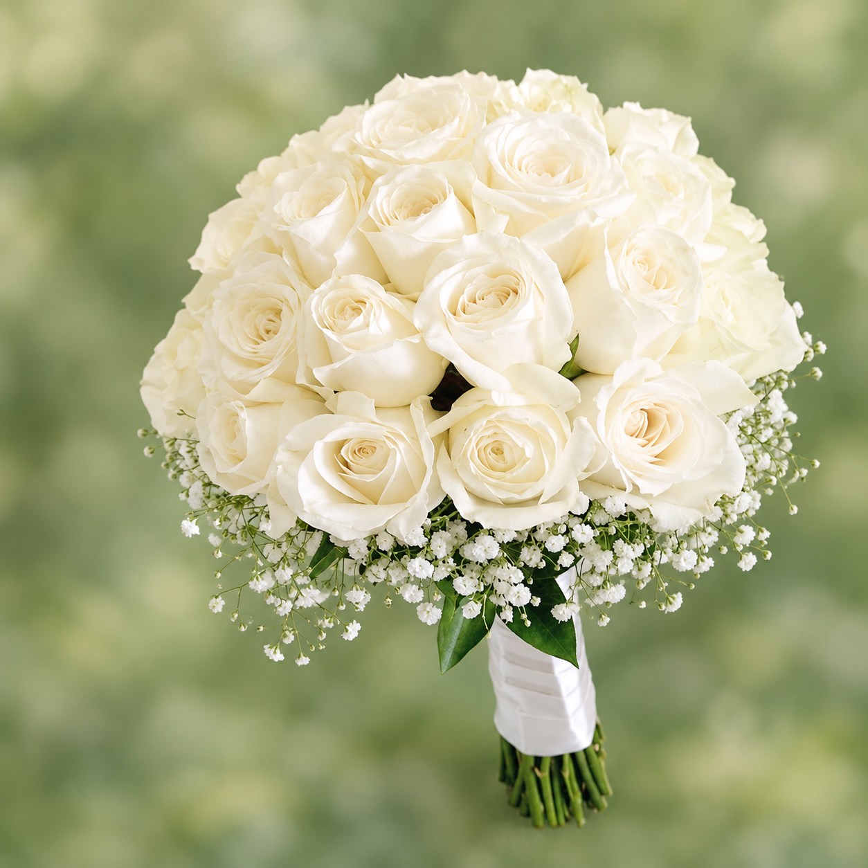 White Rose Bridal Bouquet / باقة العروس من الورود البيضاء