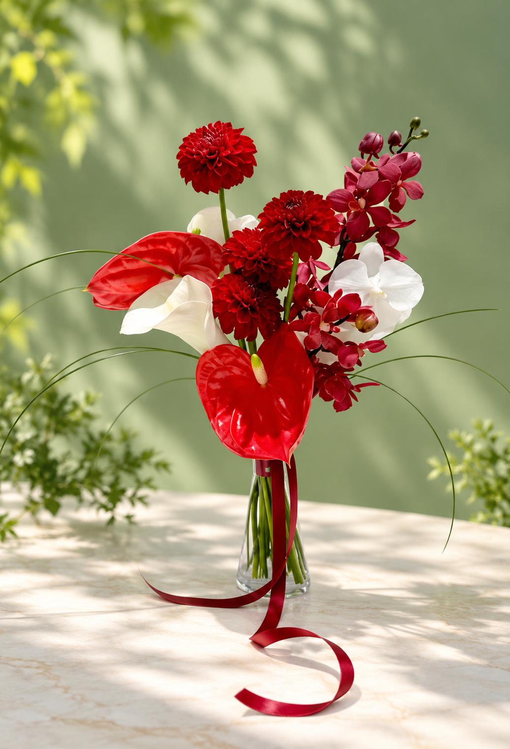 Luxury Red Bridal Bouquet / باقة العروس الفاخرة
