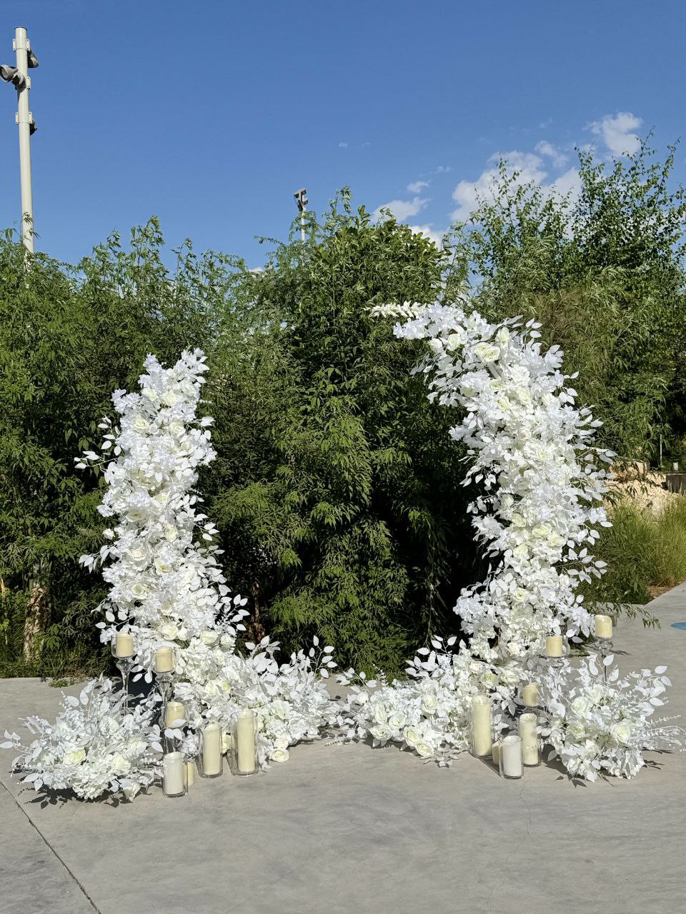 White wedding arch