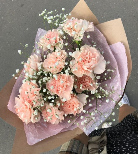 Dianthus with gypsophila