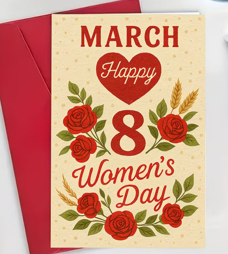 Postcard with 8 March