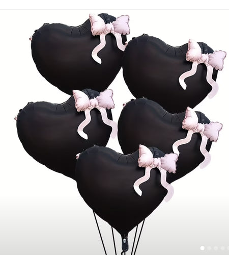 Balloons "Heart with bows" (5 pis)