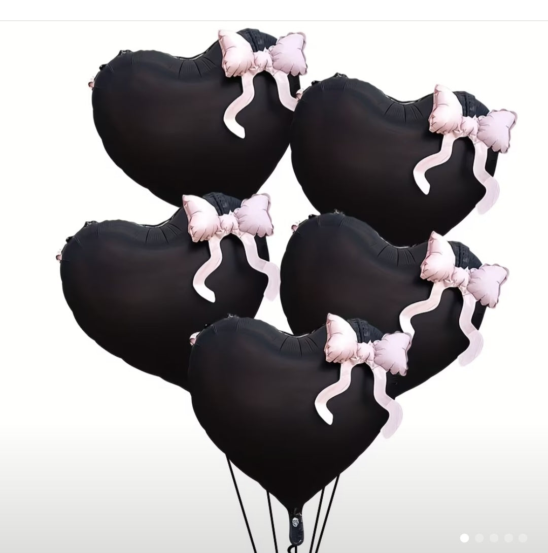 Balloons "Heart with bows" (5 pis)
