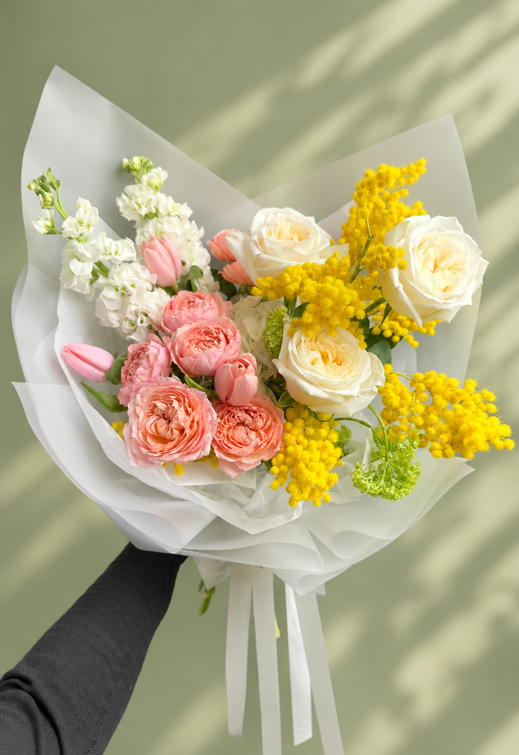 Spring bouquet with Mimosa / باقة ربيعية مع زهرة الميموزا